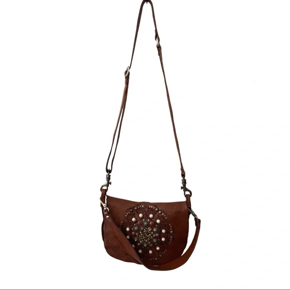 Campomaggi Metal and Gemstone Leather Bag